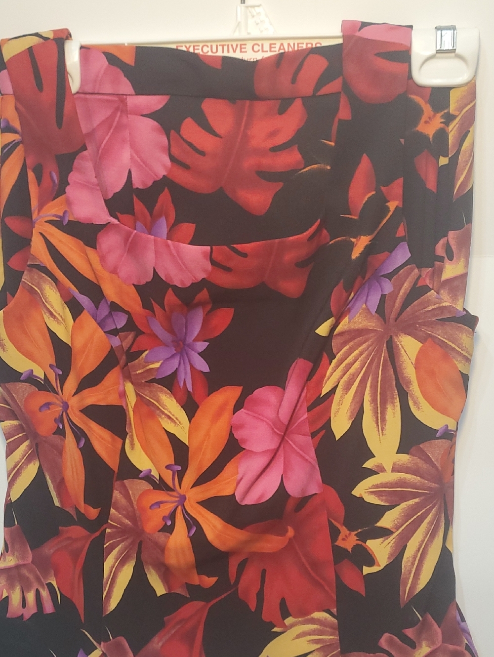 Dress Barn Black Tropical Floral One-Piece